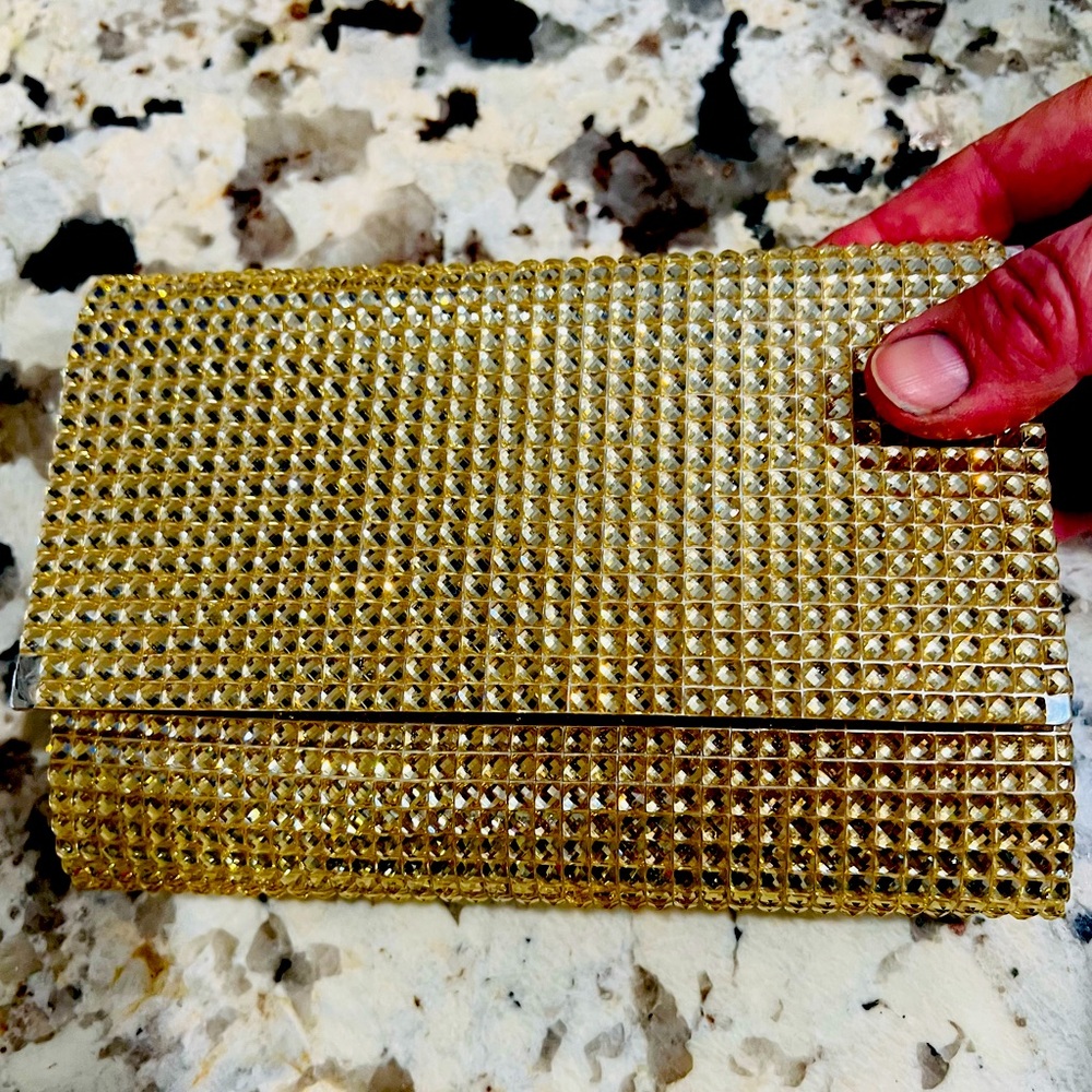 Gold embellished clutch. Le Chateau. Never used - clearly I have too many!